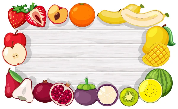 Шаблон рамки з тропічними фруктами — стоковий вектор