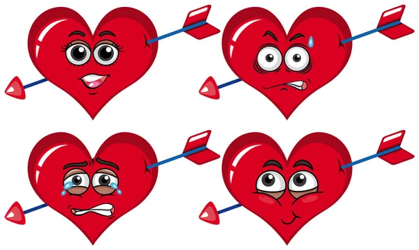 Rotes Herz mit Pfeilen — Stockvektor