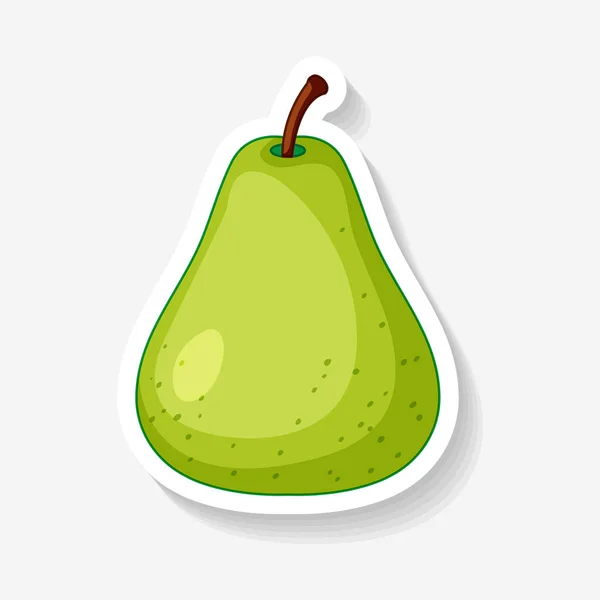 Sticker design avec poire fraîche — Image vectorielle