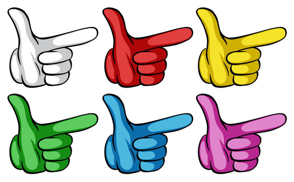 Hand gesture in six colors