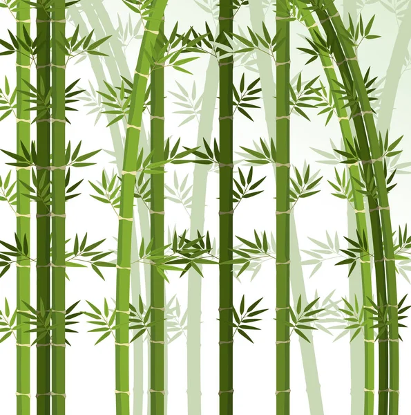 Projeto de fundo com árvores de bambu — Vetor de Stock