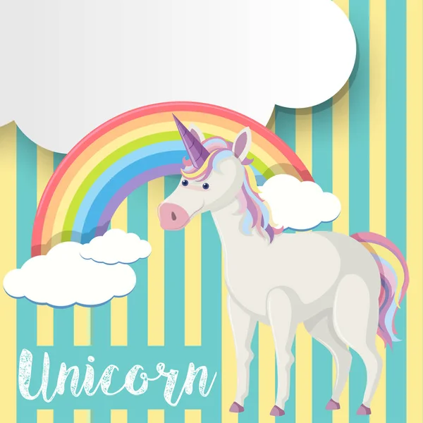 Diseño de póster con unicornio y arco iris — Archivo Imágenes Vectoriales