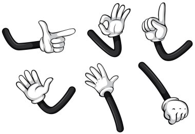 Hand gestures on white background clipart