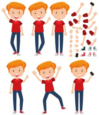 Beyaz arka plan üzerinde ayarla farklı kollu adam