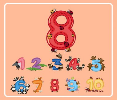 Sekiz küçük böceklerle numara