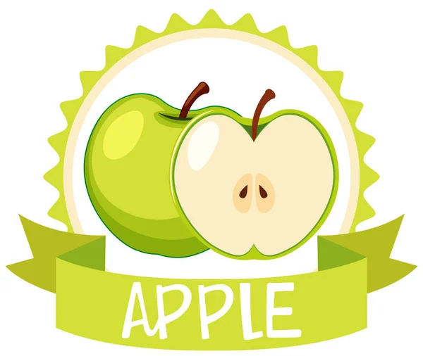 Diseño del logo con manzanas verdes — Vector de stock