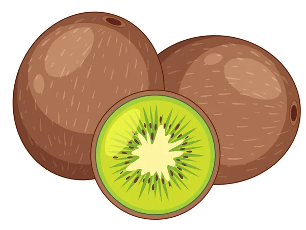 Fruta kiwi fresca sobre fundo branco — Vetor de Stock