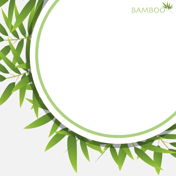 Modèle de bordure avec feuilles de bambou — Image vectorielle