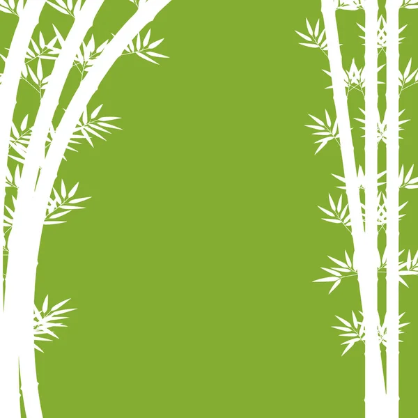 녹색에 흰색 대나무와 배경 디자인 — 스톡 벡터