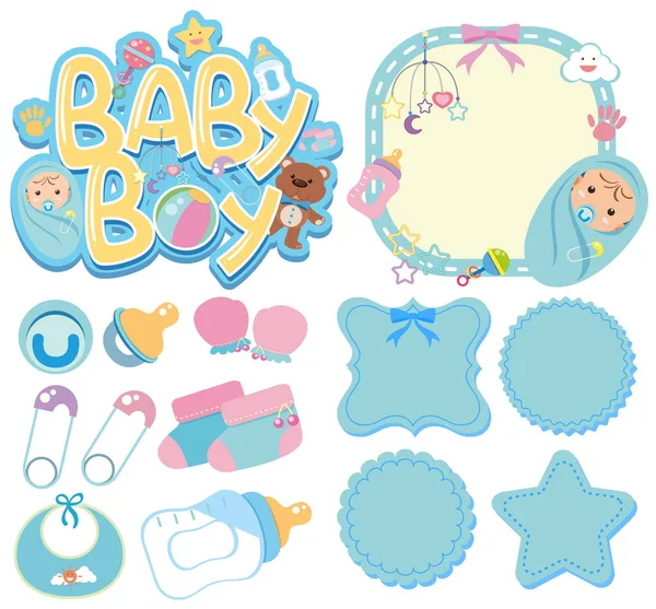 Banner templates voor babyjongen — Stockvector