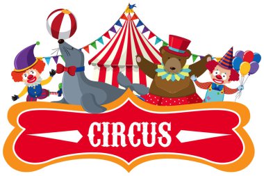 Sirk afiş beyaz arka plan üzerinde