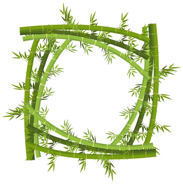 Modèle de cadre avec arbre de bambou — Image vectorielle