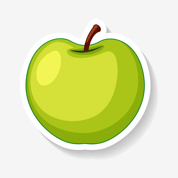 Aufkleber Design für grünen Apfel — Stockvektor