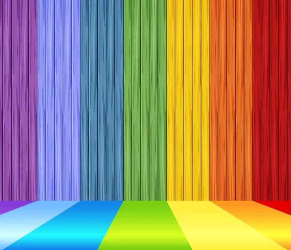 Background design with rainbow wall — Stock Vector