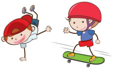 Doodle çocuk aşırı aktiviteler yapıyor