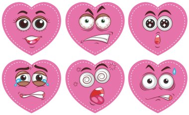 Kalp şekli farklı duygu ile