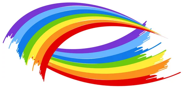 Pincel de pintura arco iris sobre fondo blanco — Vector de stock