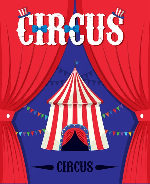 Un modèle de tente de cirque fantastique — Image vectorielle