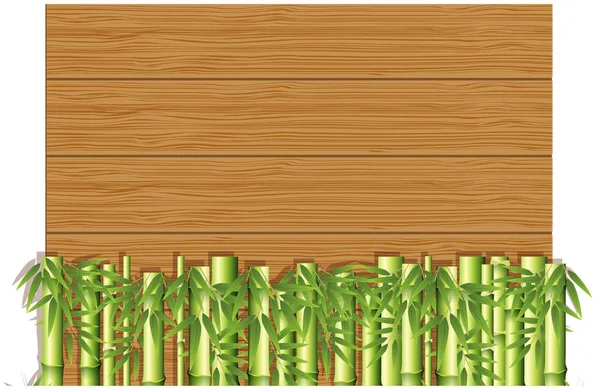 Un modello in legno con bambù — Vettoriale Stock
