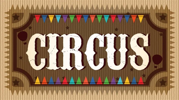 Un elegante signo de circo de madera — Vector de stock