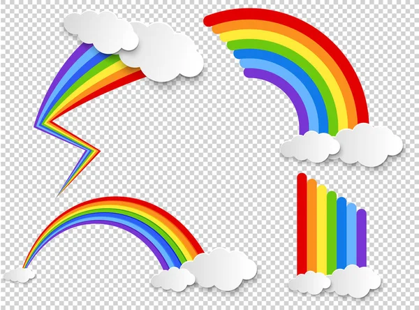 Rainbow z chmury na przezroczystym tle — Wektor stockowy