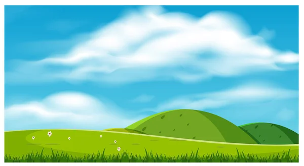 A Beautiful Scenery with Hills — Stock Vector