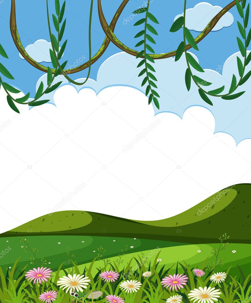 Vine and Green Hills Template