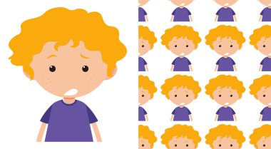 Basit çocuk karakterleri beyaz üzerinde sorunsuz bir desen