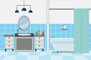 Küvetli banyo ve lavabo