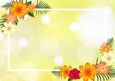 Sarı çiçekli şablon tasarımı