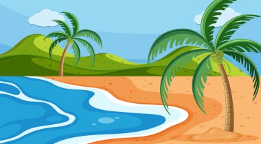 Gündüz vakti okyanuslu doğa sahnesi