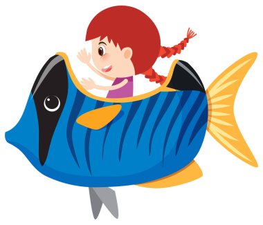 Bluetang 'da beyaz arka planda tek karakter