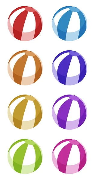 Set of beach ball in different colors — Stock Vector