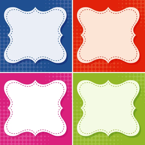 Modèle de fond dans de nombreuses couleurs avec cadre — Image vectorielle