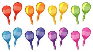 Farklı renkte marakas kümesi