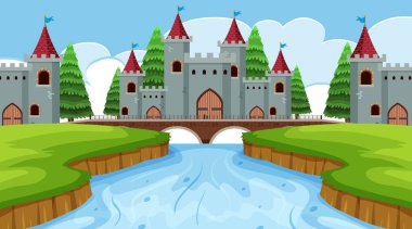 Kale ile bir açık hava sahnesi