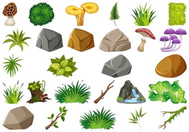 İzole nesneler tema kümesi - bahçe