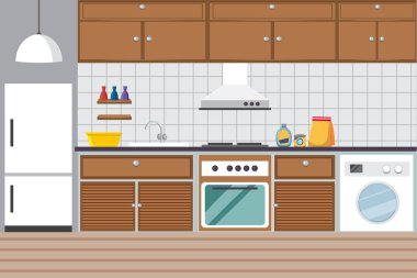 Mutfak odası ve fırın.