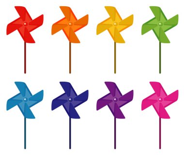 Birçok renkte rüzgar döndürücü
