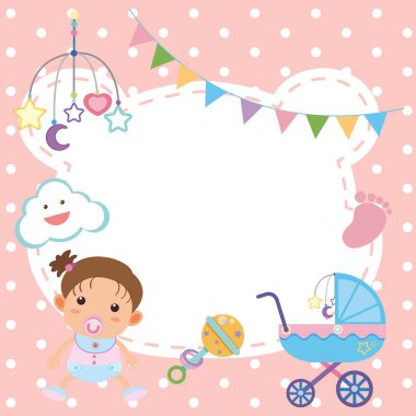 Bebek kızıyla çerçeve tasarımı