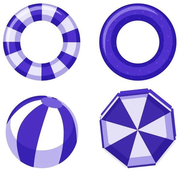 Set di anelli isolati in colore blu — Vettoriale Stock