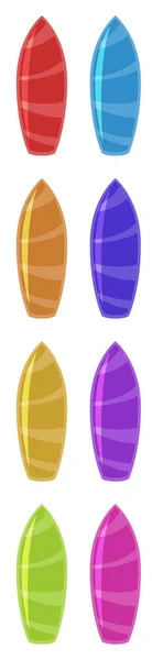 Set of surfboard in different colors — ストックベクタ