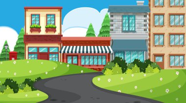 An outdoor scene with shop