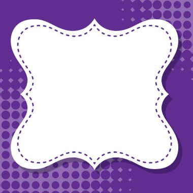 Frame template design with purple dots background