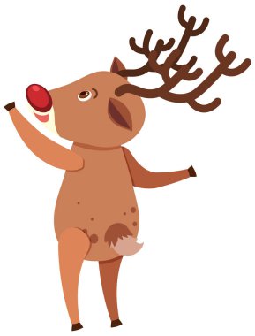 Beyaz arka planda reindeer tek karakter