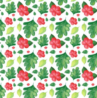 Kırmızı çiçekli sorunsuz arka plan tasarım