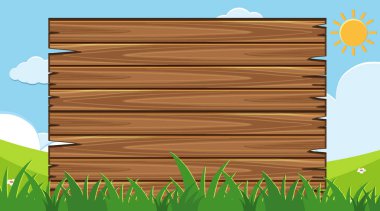 Wooden board with park for background