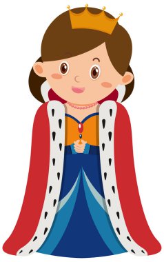 Beyaz arkaplanda kraliçenin tek karakteri