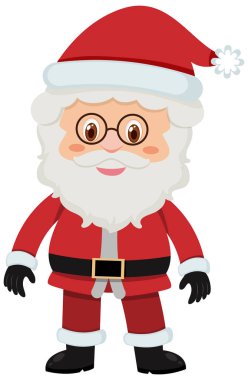 Yaşlı Noel Baba 'nın beyaz arka plandaki tek karakteri