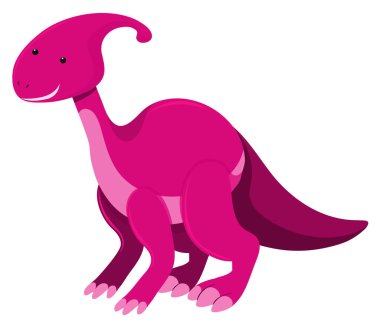 Pembe renkte tek bir parasaurolophus resmi